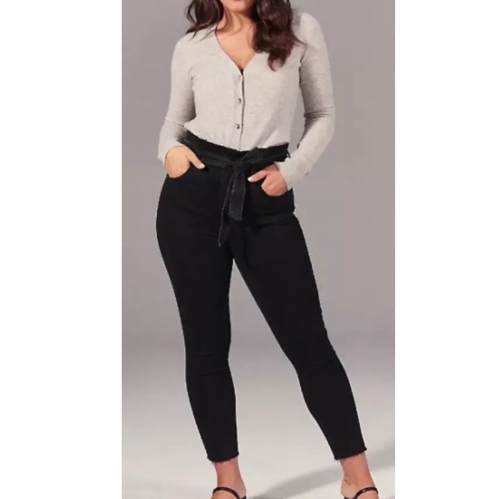 Abercrombie & Fitch Ultra High Rise Super Skinny Ankle Tie Waist Jeans